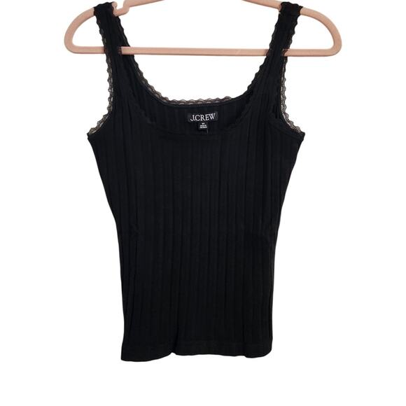 NWT J. Crew Pointelle Pajama Tank Top Black XS - Picture 1 of 6